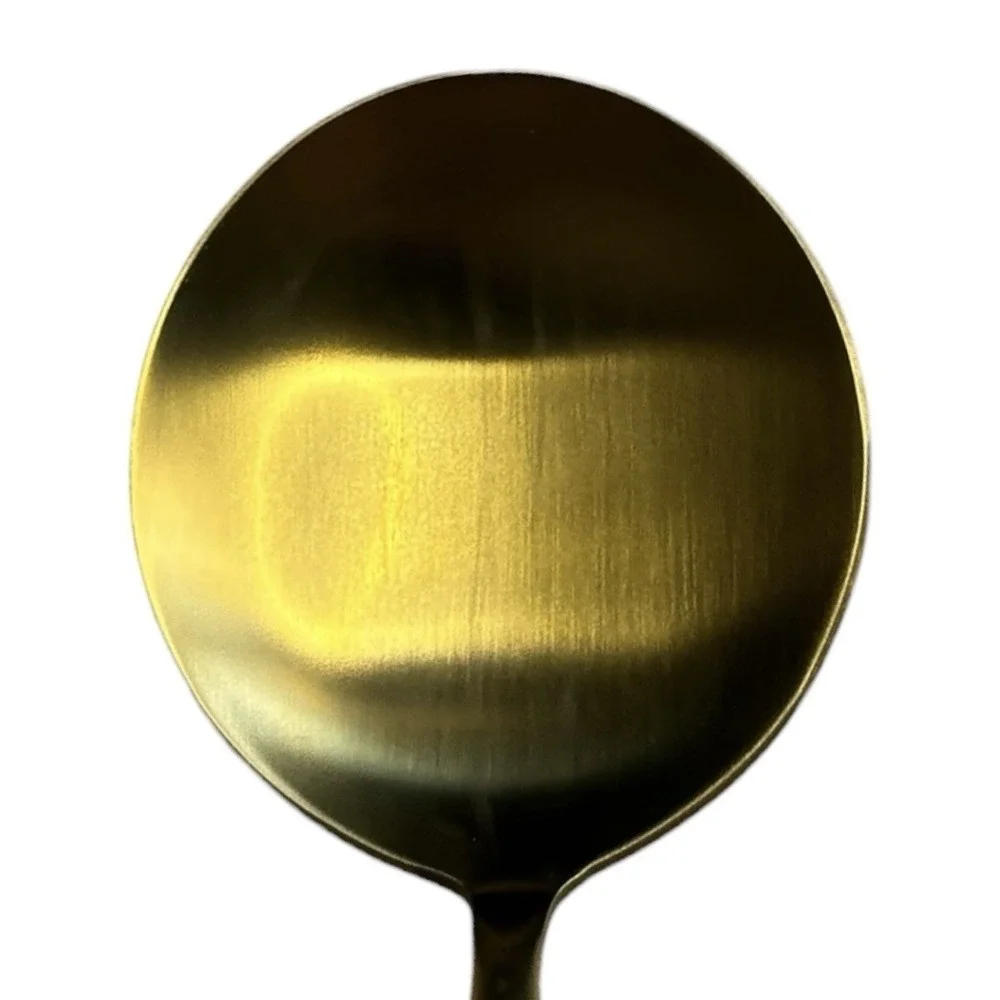 TAJA Collection Salad Servers Set Gold Stainless Steel Modern Brass Tone 11.8